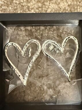 Sassy Jones Silver Heart Hoop Earrings